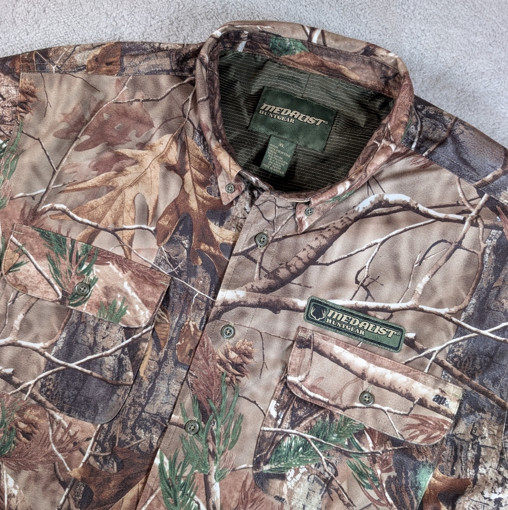 MEDALIST HuntGear Long Sleeve Fleece X-Static Nylon Lined Camo Realtree XL